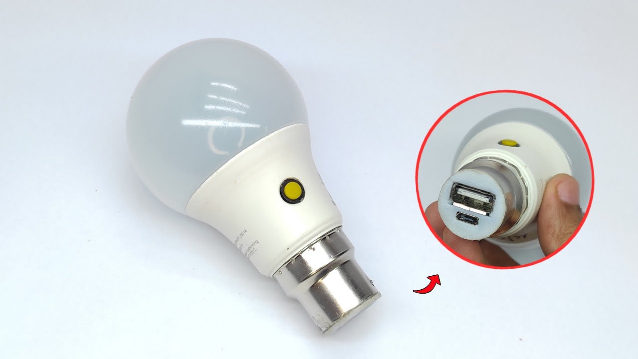 How To Make Emergency Light With Powerbank Using Old LED Bulb