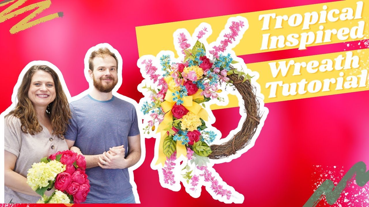 Tropical Wreath Tutorial: Creating with Vibrant Colors for Summer 2024