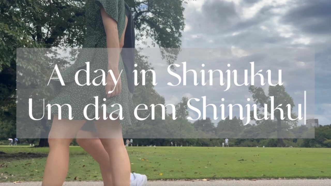 A Day in Shinjuku 🌸 | Shinjuku Gyoen, 3D Cat Billboard, Kabukicho & Korean Town 🇺🇸🇧🇷 subtitles