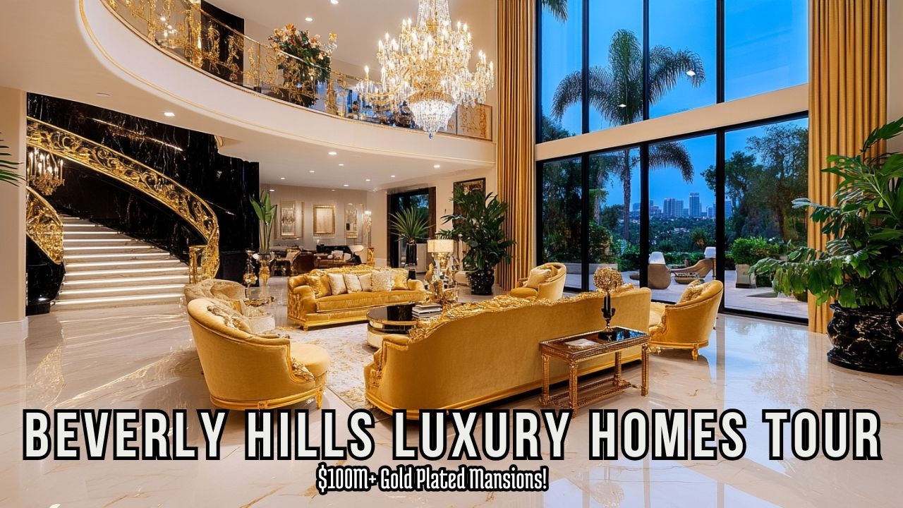 Beverly Hills Luxury Homes Tour:  $100M+ Gold Plated Mansions!