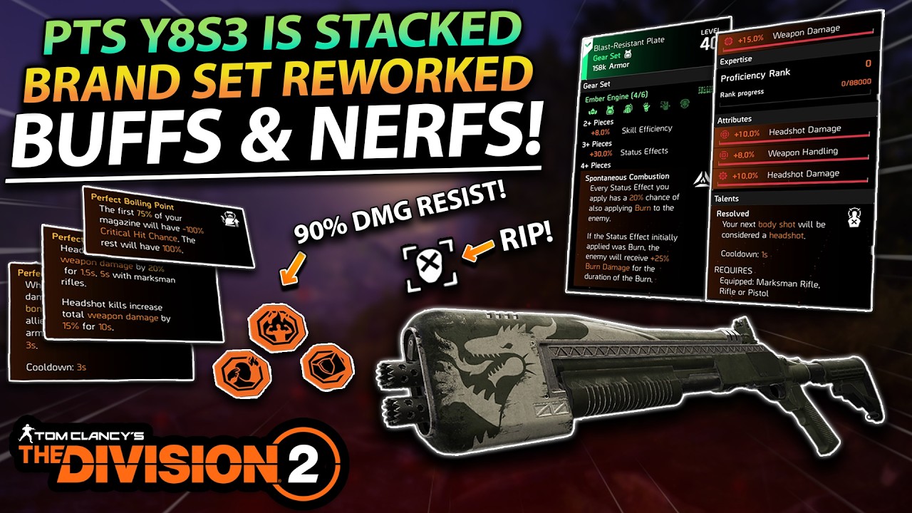 The Division 2 | HUGE Y8S3 Changes! 30% PFE Set bonus, Brand Set Reworks, UNCAP PvP DZ & More!