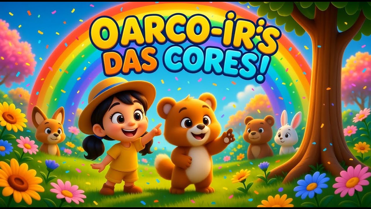 CORES DO ARCO-ÍRIS! 🌈 Música Divertida para Crianças Aprenderem as Cores! 🎨