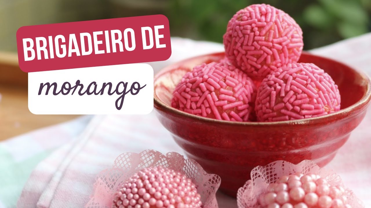 Receita de BRIGADEIRO DE MORANGO - Docinho Gourmet Rosa 🍓