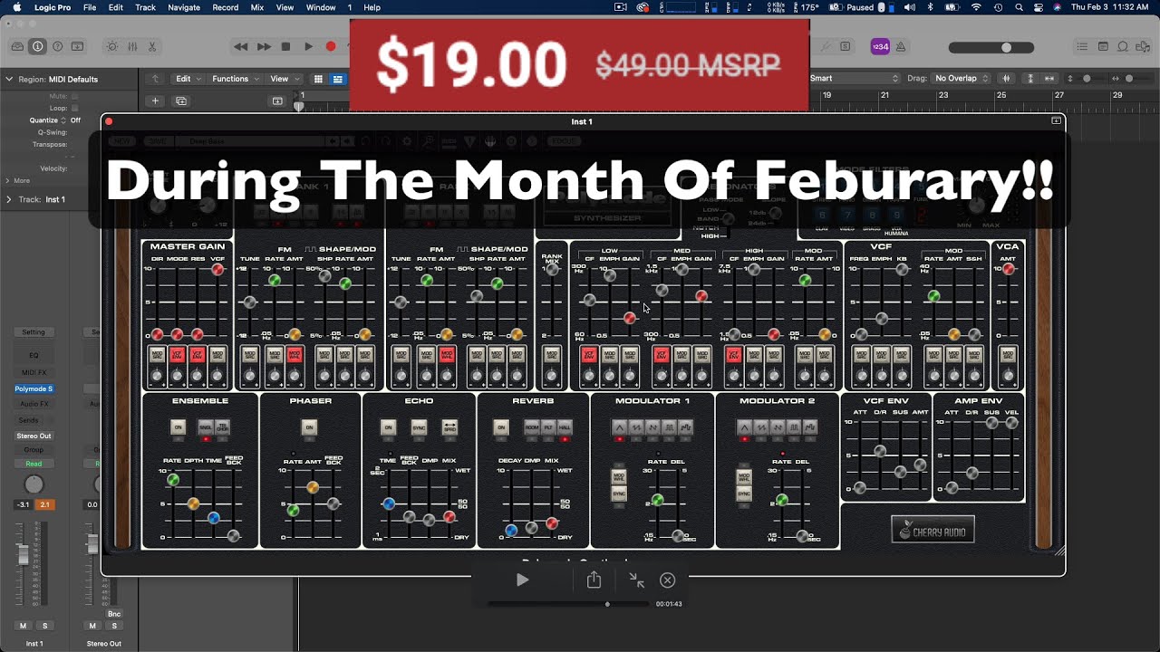 Great $19 Price on this PolyMode Synthesizer from Cherry Audio!! | Get This $19 Synth Today!