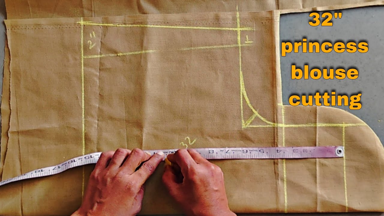 32"size princess cut blouse cutting ✂️//इतना ईजी कि एक बार मैं ही सिख जाओगे 🤝 beginners friendly 😍