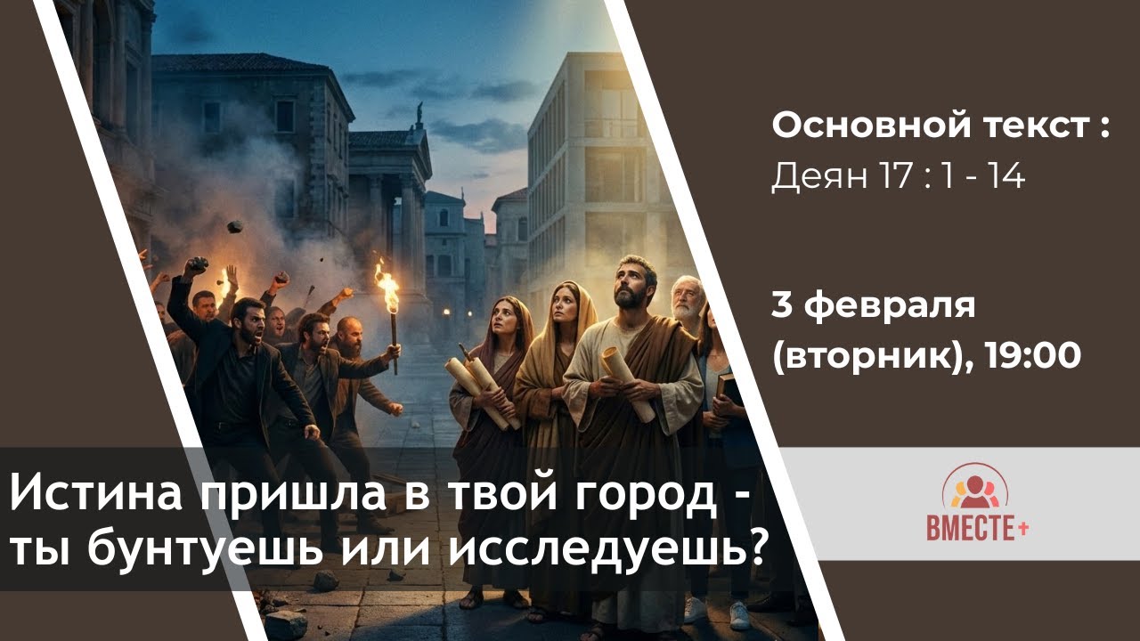 Когда ты слышишь истину, ты бунтуешь или исследуешь? (Деян. 17:1-14) | Ведущая: Кампен Инна