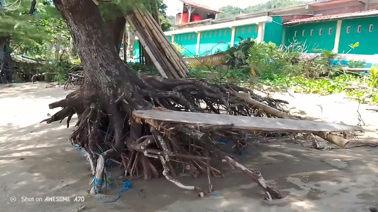 Minggu siang di pantai Nelayan Karanggongso pada tanggal 1 februari 2026