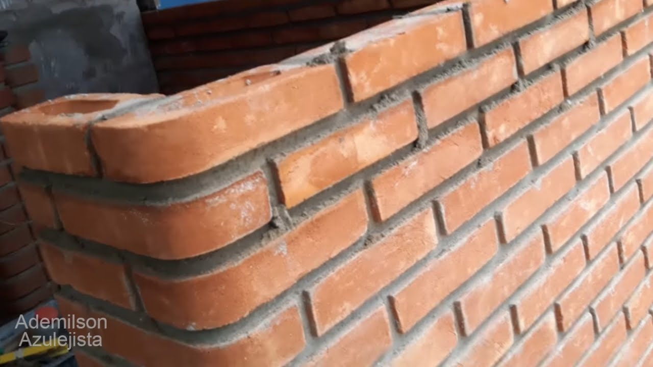 Como Frisar Tijolinho a Vista Com Parafuso e Pedaço De Madeira Balcão De Tijolo a Vista Vídeo 3