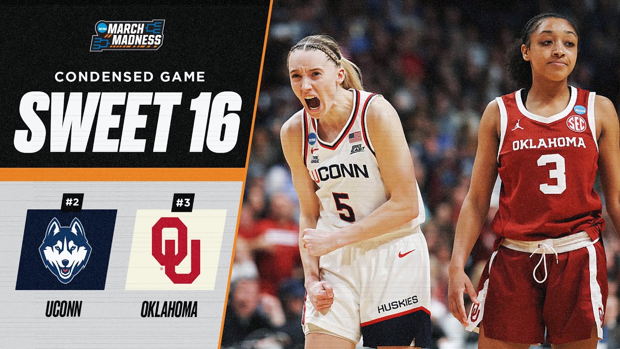 UConn vs. Oklahoma - Sweet 16 NCAA tournament extended highlights