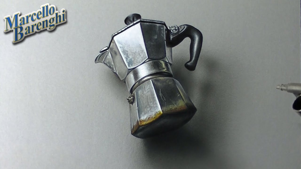 How to draw a Moka pot 3D - Time Lapse Drawing