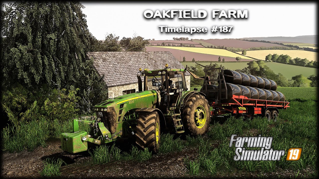 Harvesting BARLEY, baling/collecting CLOVER, seling STRAWBERRY | Oakfield farm | FS19 Timelapse #187