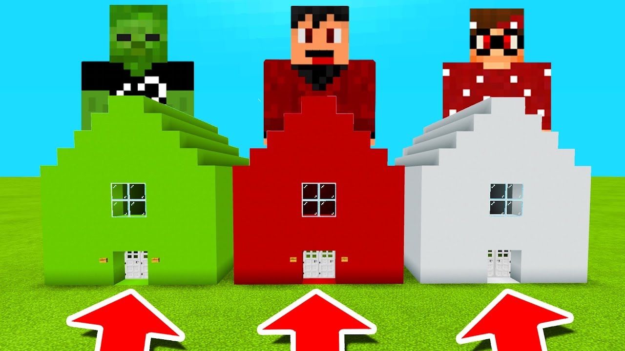 Minecraft PE : DO NOT CHOOSE THE WRONG HOUSE! (AA12, RageElixir & BrandonCrafter)