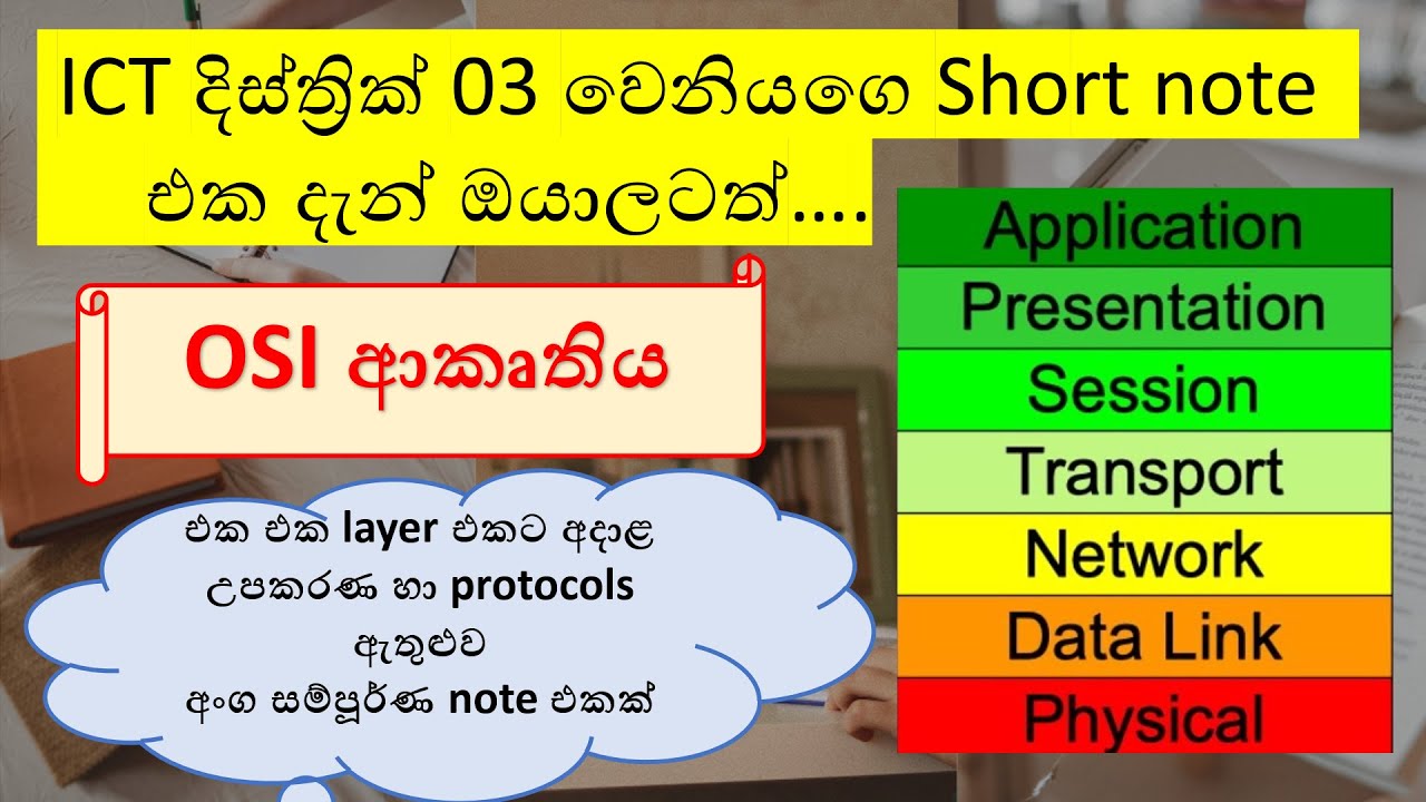 A/L ICT - OSI Layers Quick and Easy Short note Sinhala