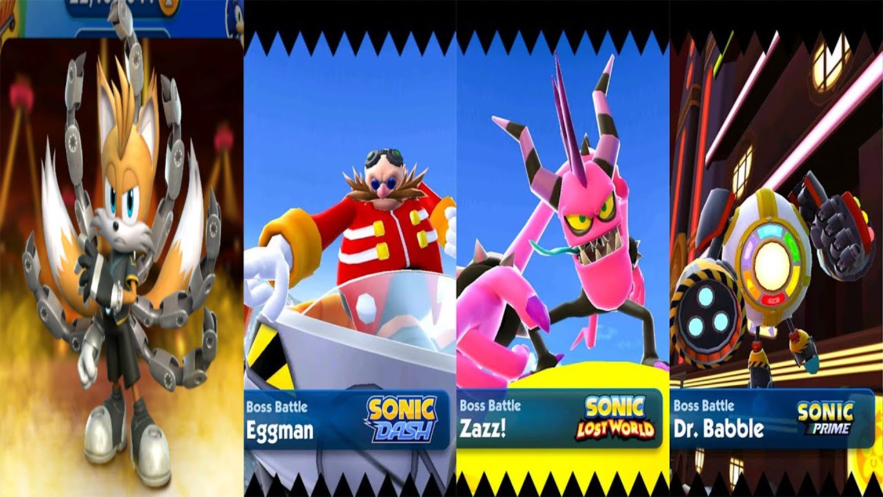 Sonic Dash - Prime Tais Nine vs Bosses: Dr. Eggman, Zazz & Dr. Bubble (android, ios) Gameplay 3D