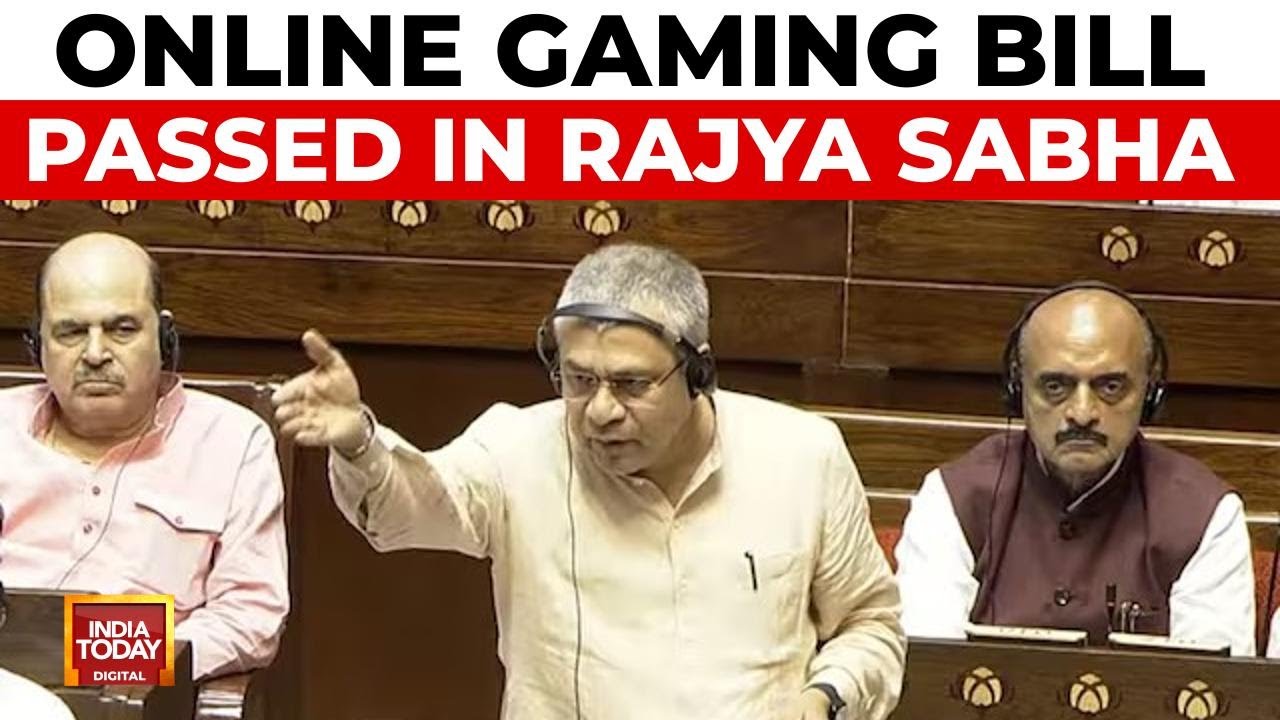 Online Gaming Bill Passed In Rajya Sabha Amid Massive Ruckus By Opposition | India Today News