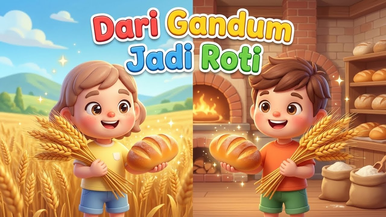 Dari Gandum Jadi Roti 🍞 | Lagu Anak Edukatif | Luri & Nico