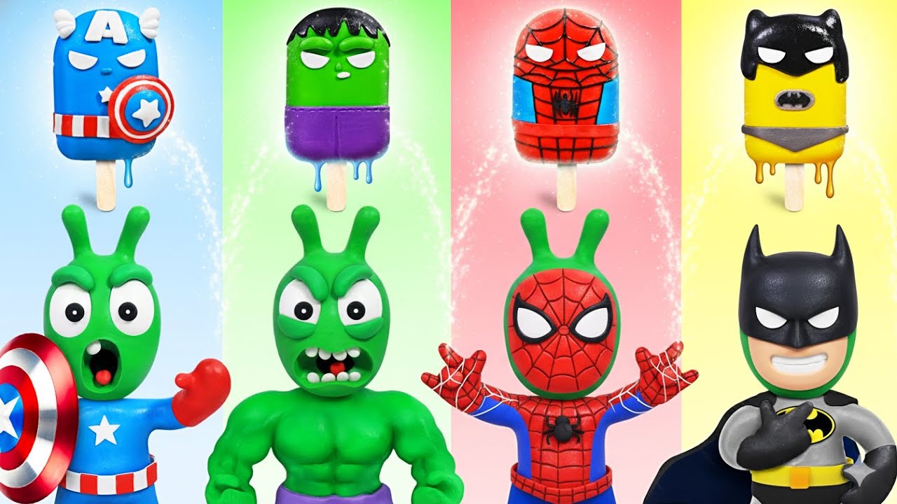 Pea Pea ¡Máquina expendedora de helados de superhéroes! 💥 ¡Hulk, Spidey y el Capitán América atacan!