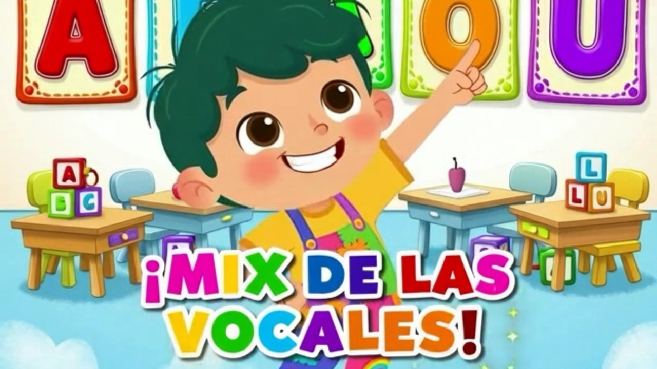 🍎 ¡Las 5 Vocales! Mix de Canciones Infantiles A E I O U | Colorín Play