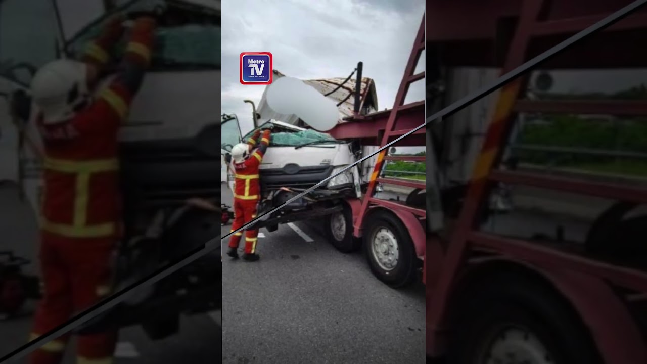 Terperangkap dalam kemalangan tiga lori