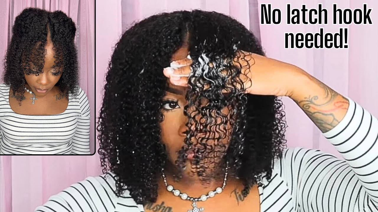 No Leave Out! No Latch Hook! V-Part Wig Install | + Styles | ft. CurlsCurls