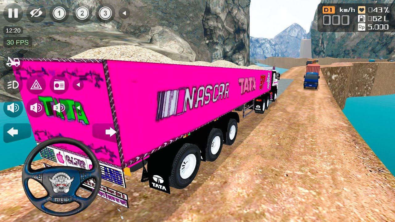 TATA Big Trolley Truck offRoad Drive Full Loaded Truck Driving Gameplay Bus Simulator indonesia