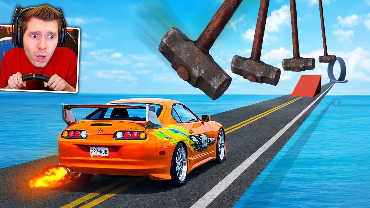 CARRO vs MARTELO A 300kmh no BeamNG Drive Multiplayer