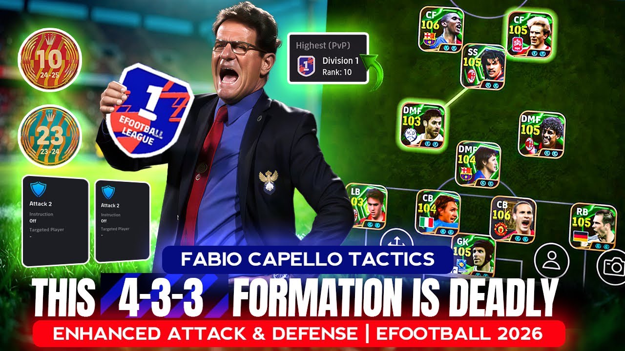 This 4-3-3 Formation Is DEADLY 🥶⚡ | Enhanced Attack & Defense | Fabio Capello Tactics | eFootball 26