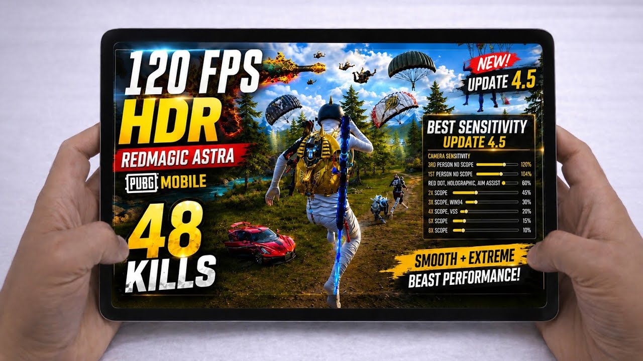 PUBG MOBILE Update 4.5 Best Sensitivity Code 🔥 REDMAGIC ASTRA | 48 Kills