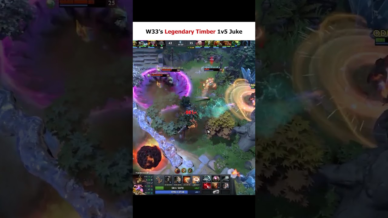 W33&rsquo;s Legendary Timber 1v5 Juke #dota2