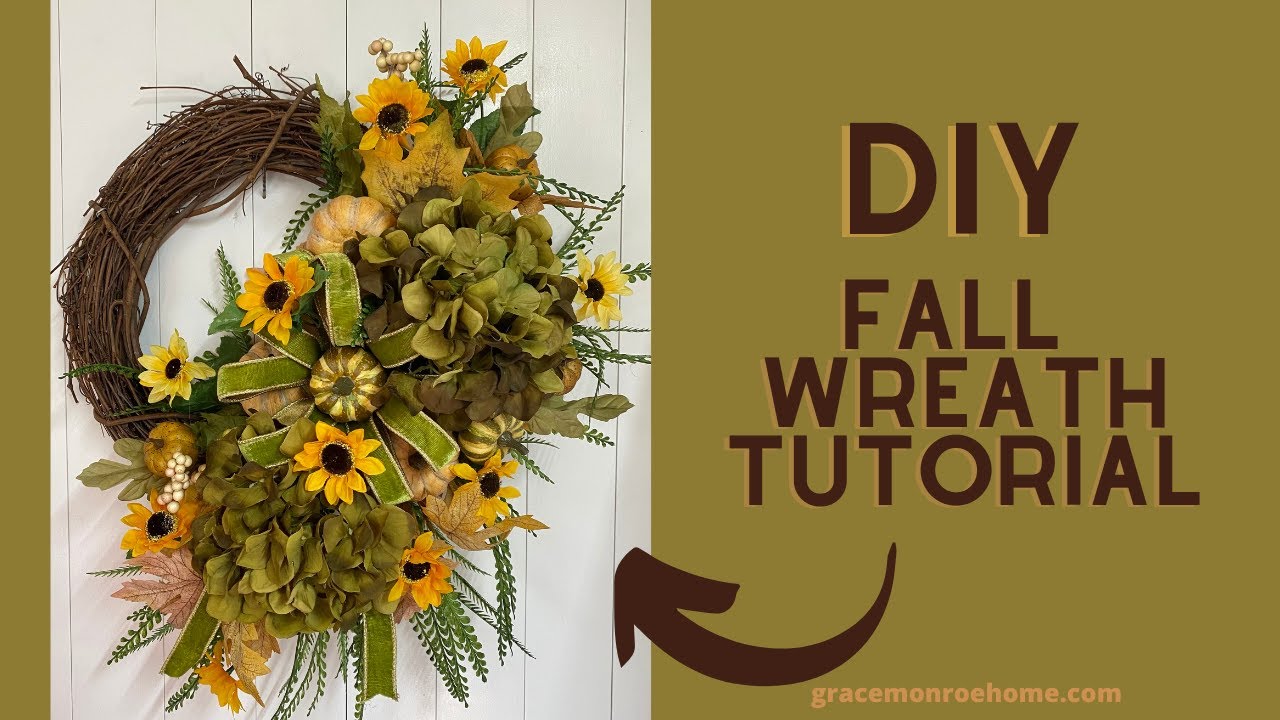 How to Make a Fall Wreath for Doors - DIY Fall Grapevine Wreath Tutorial - Grace Monroe Home