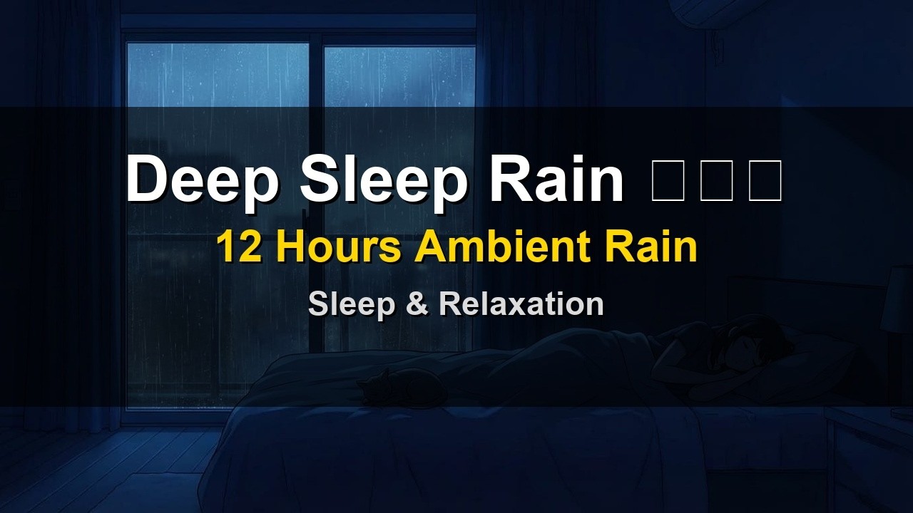 Deep Sleep Rain 🌧️😴 12 Hours of Ambient Rain for Deep Sleep & Relaxation