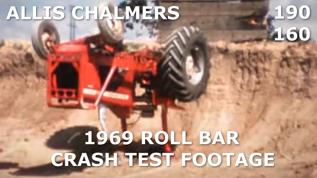 1969 Allis Chalmers 16mm Roll Bar Crash Test Footage