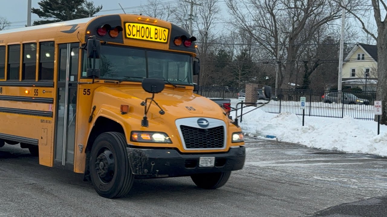 School bus spotting at the Highschool with Horn salutes from 437 and 593!