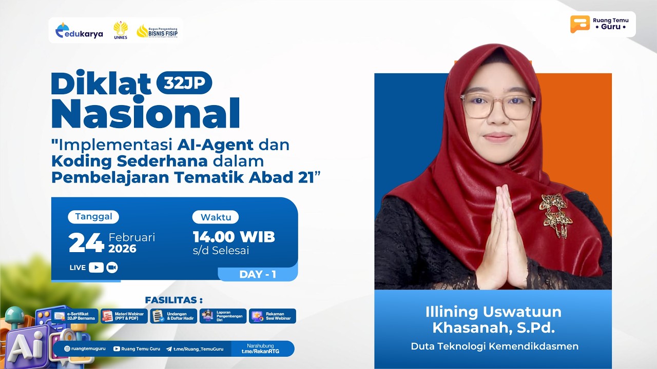 Hari 1: Diklat Implementasi AI-Agent dan Koding Sederhana dalam Pembelajaran Tematik Abad 21