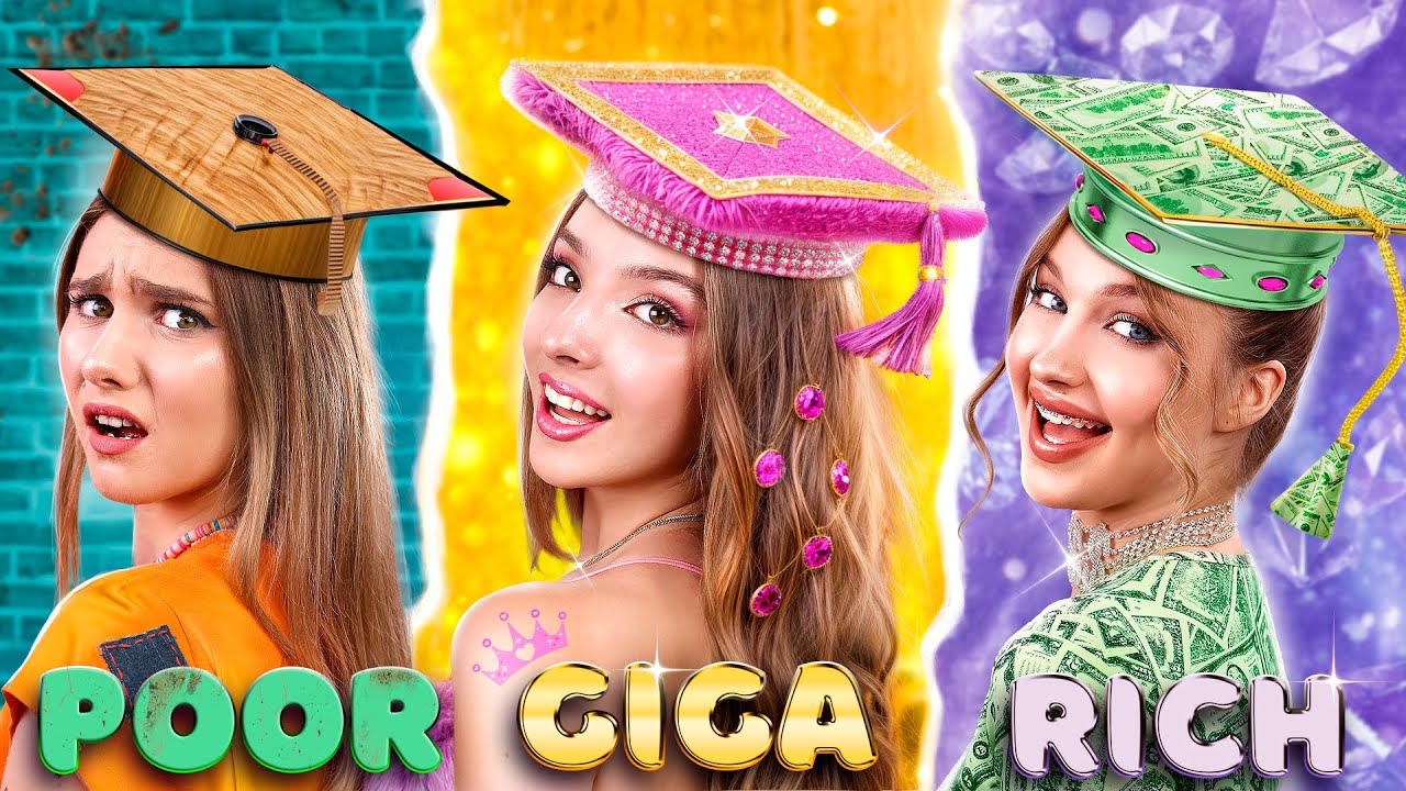 Бедная vs Богатая vs Гига Богатая Студентка на Выпускном! Мы Отправились На Выпускной Вечер