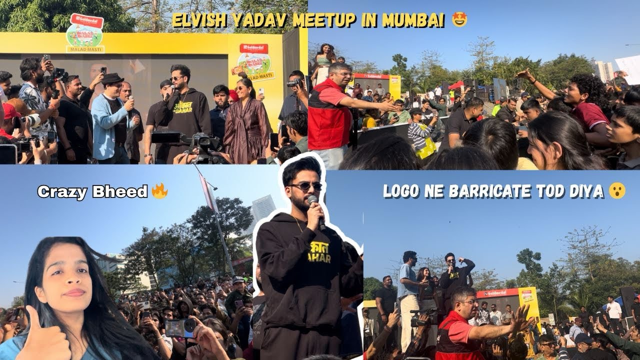 I met Elvish Yadav😍😭@ElvishYadavVlogs Mumbai meetup🔥logo ne barricate tod diya😨