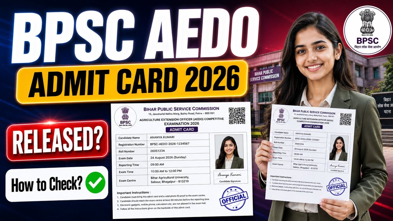 bpsc aedo admit card 2026 | bpsc aedo exam date 2026