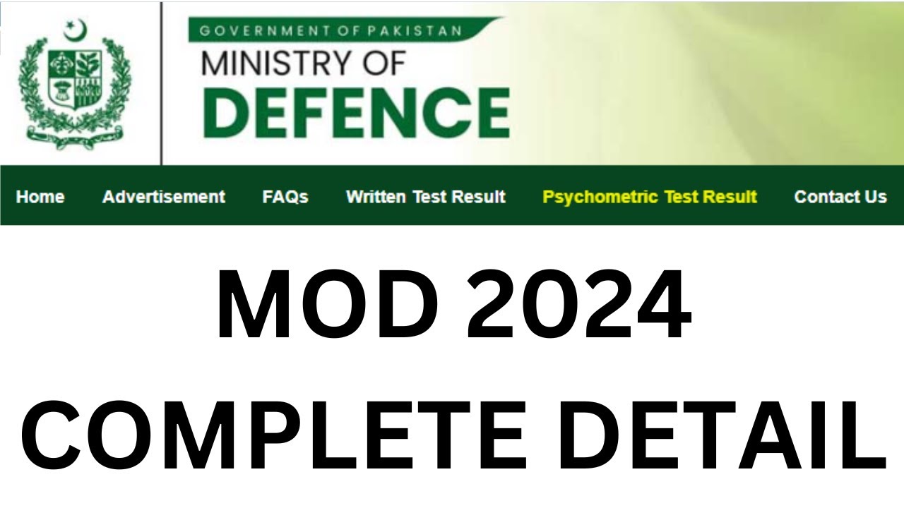 Ministry of Defence Jobs 2024  | Complete Detail | Online Apply | Fees Procedure | Phases