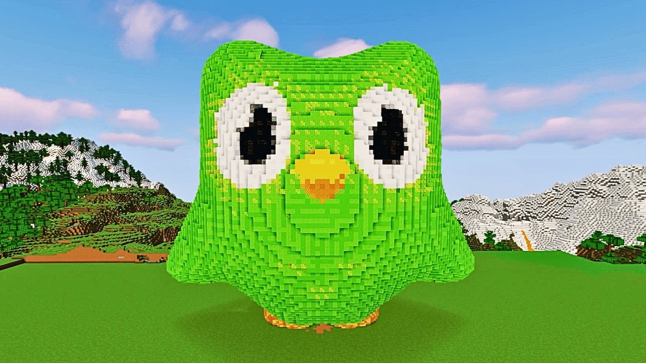 Duolingo | 3D Pixel Art Build | Minecraft 3D Speed BUILD