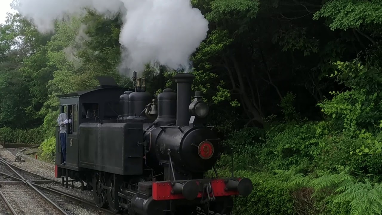 Tramway and steam train  at Meiji-Mura museum