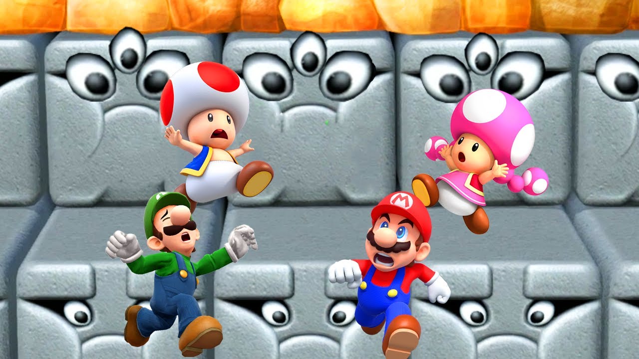 Mario Party 10 Minigames- Twins Mario & Luigi vs Brothers Toad & Toadette