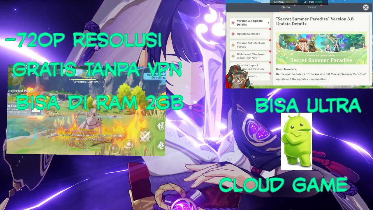 cloud game ini udah gak antri lagi ghensin impact di ram 2gb lancar parah