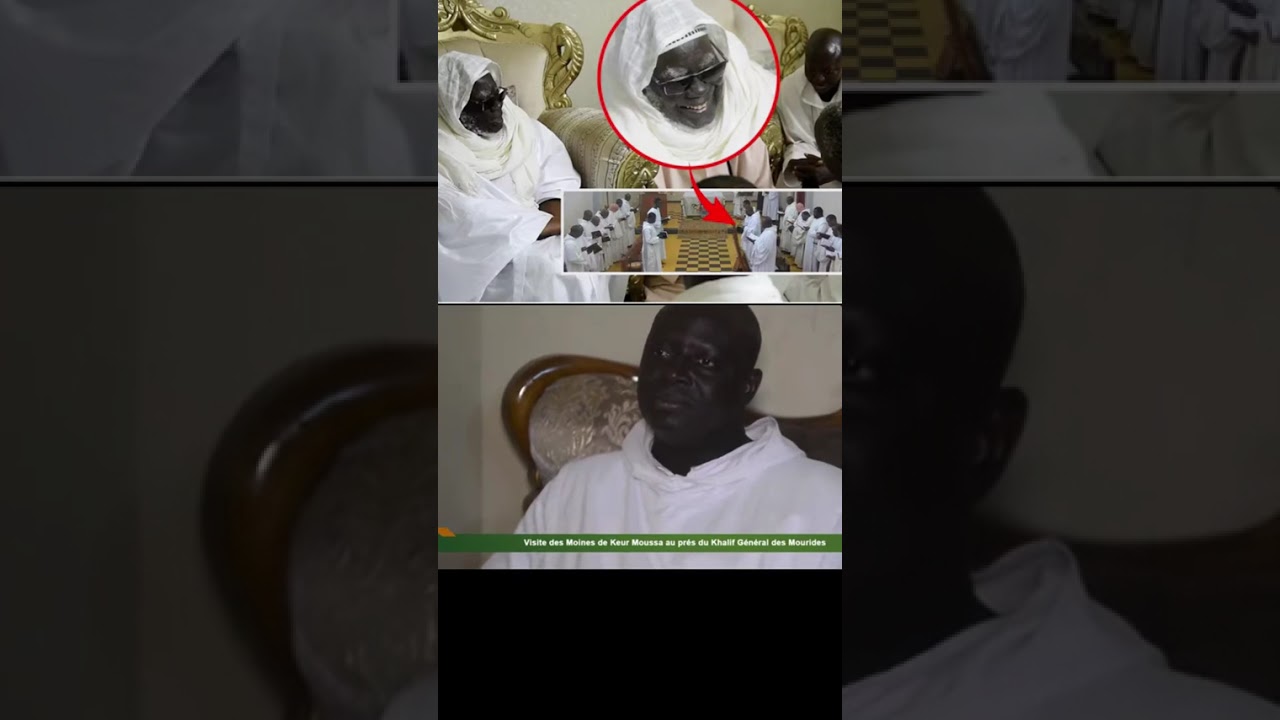 Visite des moines de keur moussa chez le khalif g&eacute;n&eacute;ral des mourides serigne Mountakha mbacke 