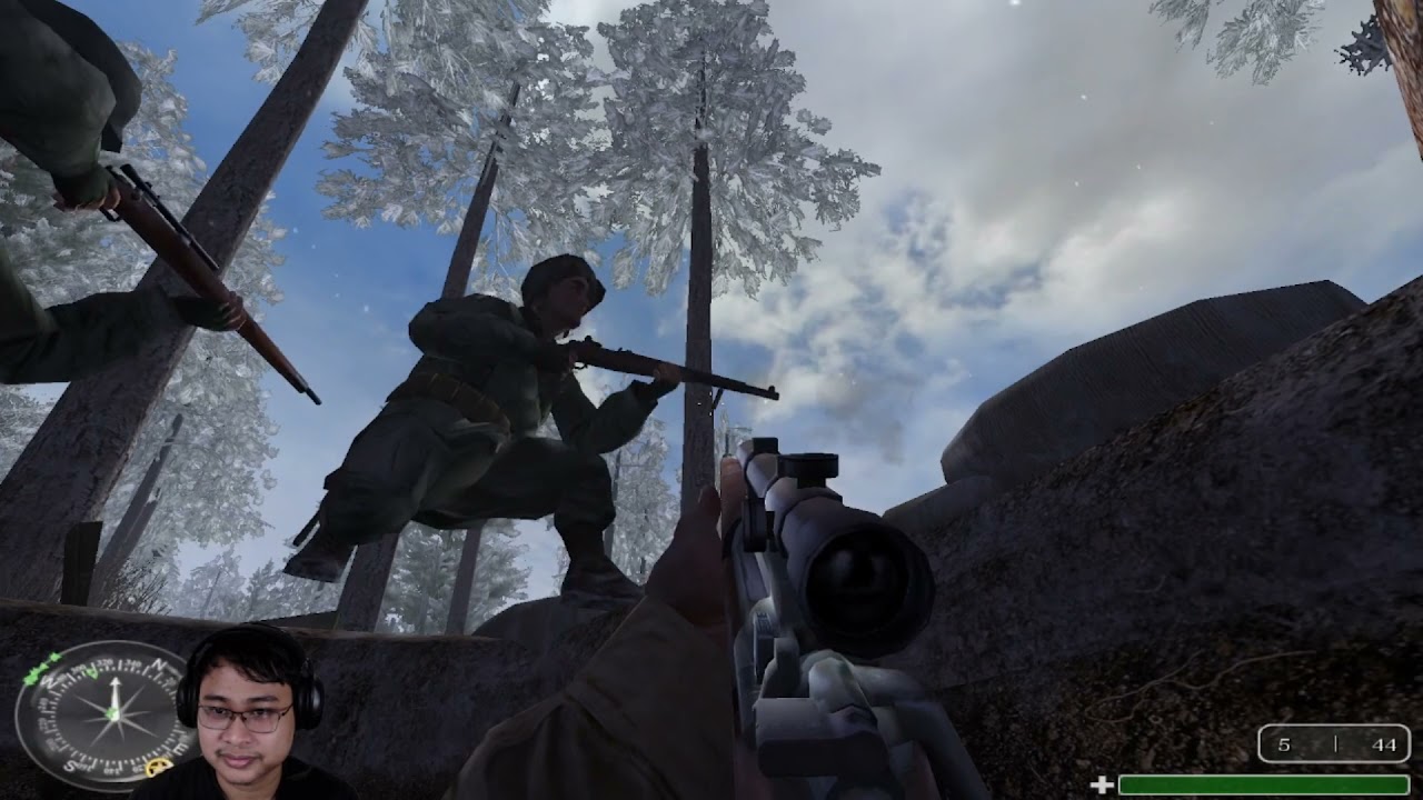 Call of Duty United Offensive - Veteran difficulty gameplay Part 1, Cursed Snowy Mission