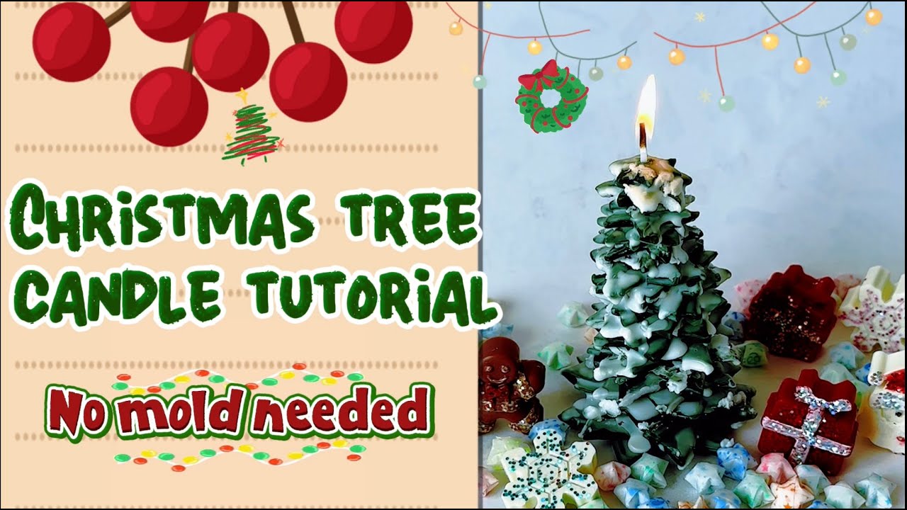 How To Make a Christmas Tree Candle Without any Molds.