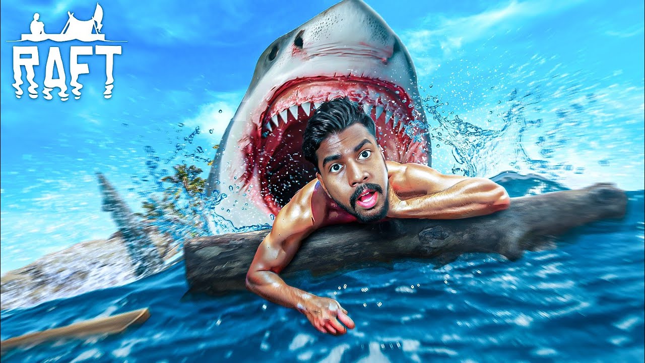 I GOT ATTACKED BY A MONSTER SHARK 🦈!! Raft (Part 2)