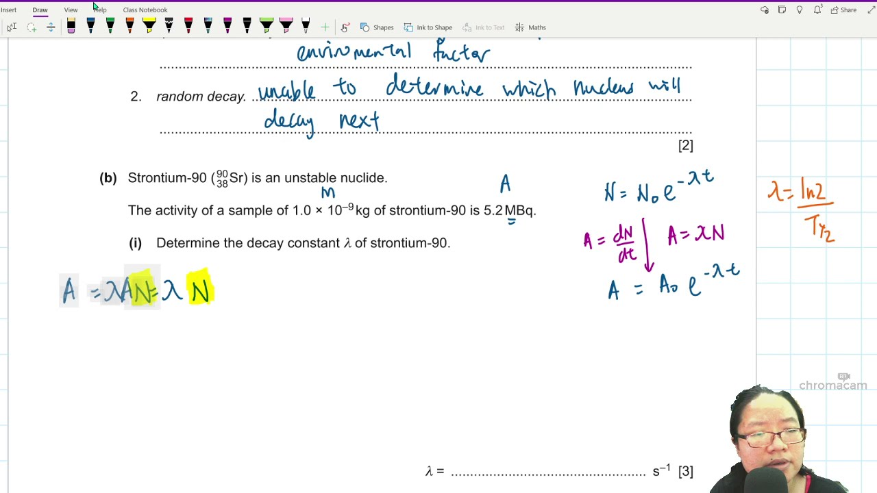 FM21 P42 Q12 Decay Constant of Strontium | Feb/March 2021 | Cambridge A Level 9702 Physics