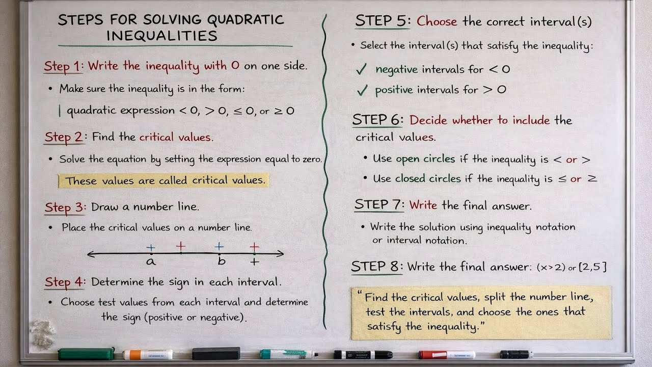 This one method solves All Quadratic inequalities