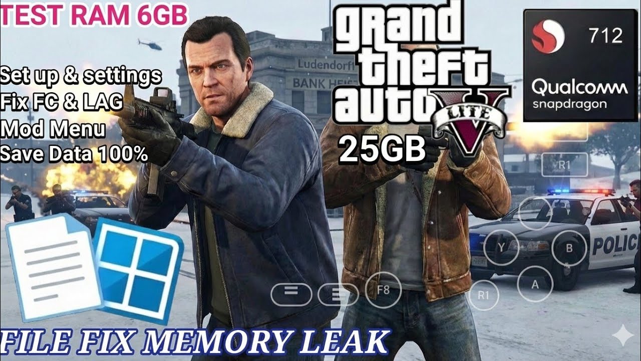 GTA V LITE (25 GB) | WINLATOR CMOD | SNAPDRAGON 712 RAM 6GB