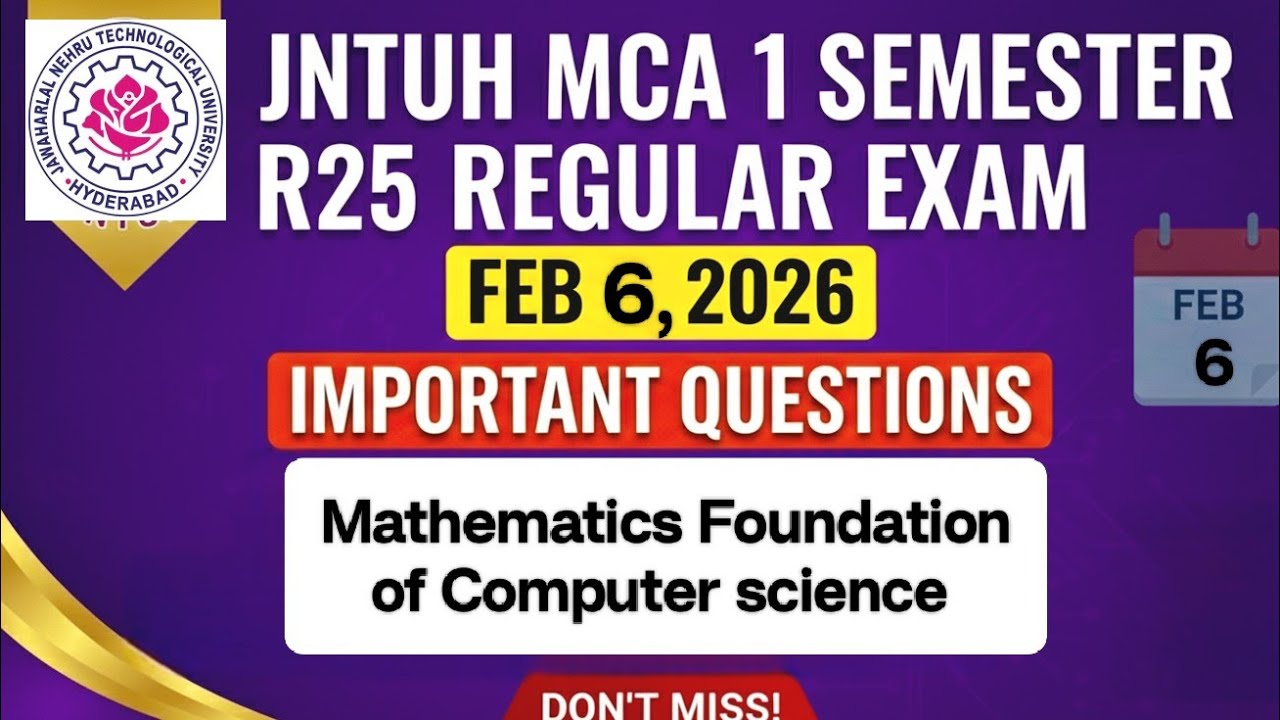 👉JNTUH MCA R25 Mathematical Foundations Important Questions | Unit Wise👍🏼👍🏼